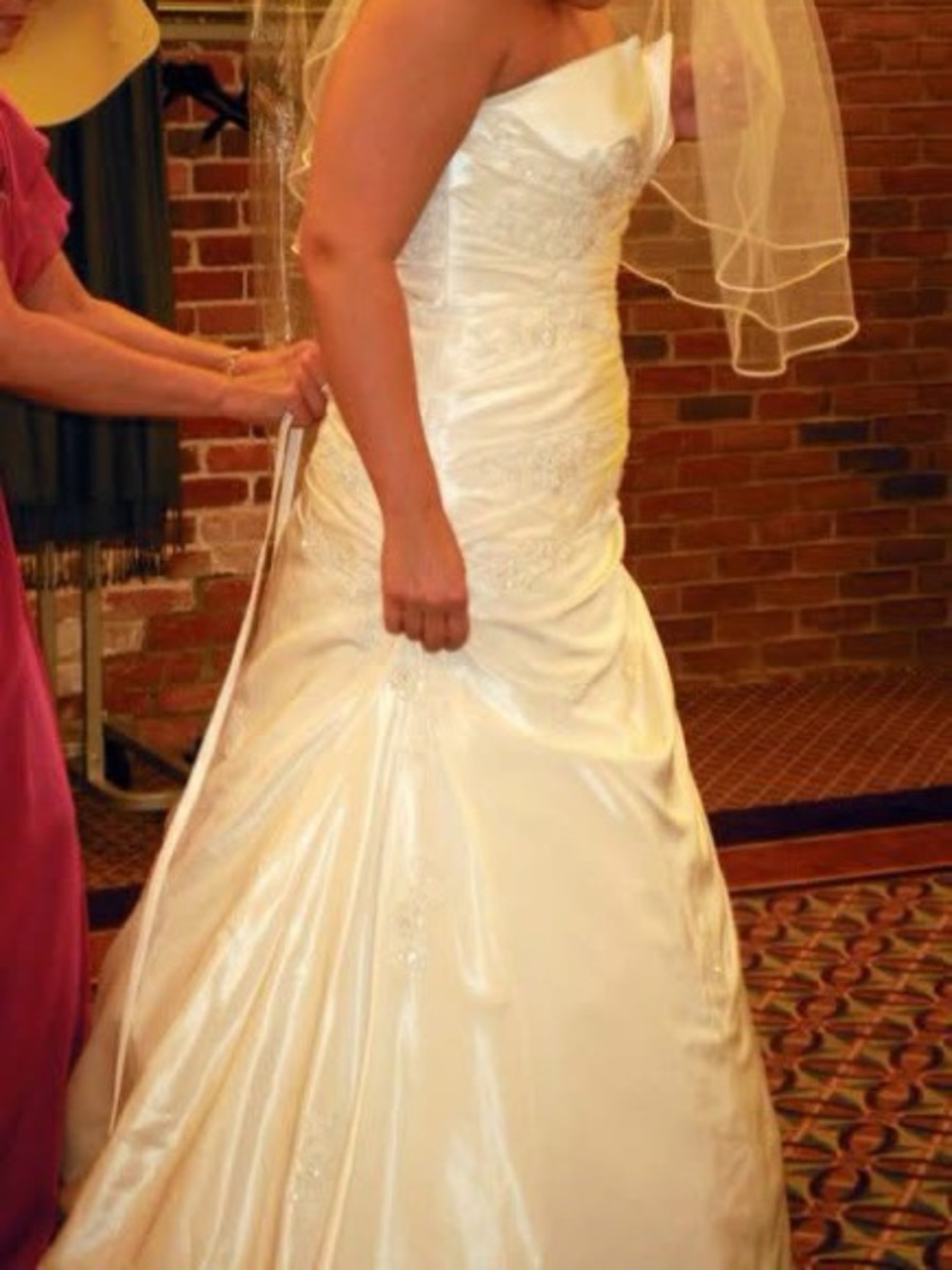 White Strapless Bridal Gown with Beaded Detail